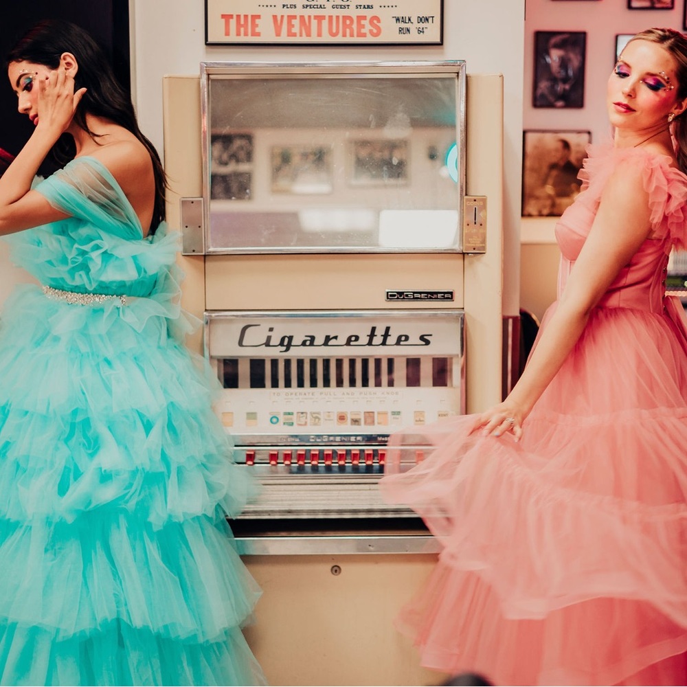 Chic Turquoise Ruffled Maxi Dress - Picture 3 of 5